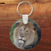 森をうろつくライオン キーホルダー (正面)