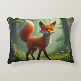 森をさまよう神秘的な狐 アクセントクッション