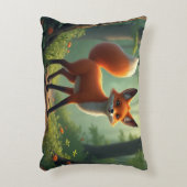 森をさまよう神秘的な狐 アクセントクッション (正面(垂直))