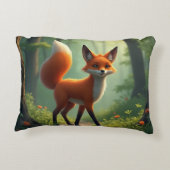 森をさまよう神秘的な狐 アクセントクッション (裏面)