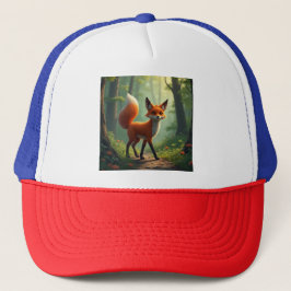 森をさまよう神秘的な狐 キャップ