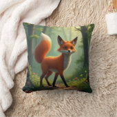 森をさまよう神秘的な狐 クッション (ブランケット)