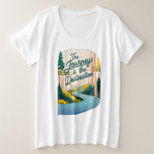 森を切り抜ける曲がりくねった道 プラスサイズTシャツ