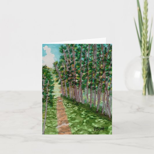 森を抜ける道 サンキューカード (正面)