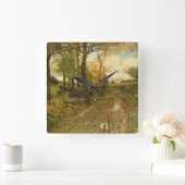 森を抜ける道 スクエア壁時計 (ホーム)