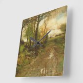 森を抜ける道 スクエア壁時計 (傾斜)