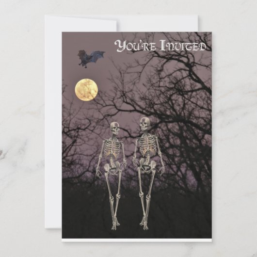 森を抜け出すスケルトン幽霊のよく出る二体 招待状 (正面)