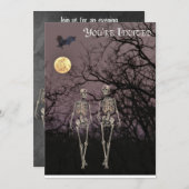 森を抜け出すスケルトン幽霊のよく出る二体 招待状 (正面/裏面)