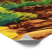 森を抜け走たドイツの羊飼い ポスター (角)