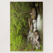 森を真っ直ぐに流れるフォーク ジグソーパズル (縦)