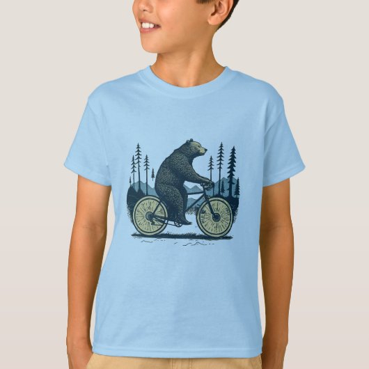 森を自転車で抜ける Tシャツ (正面)