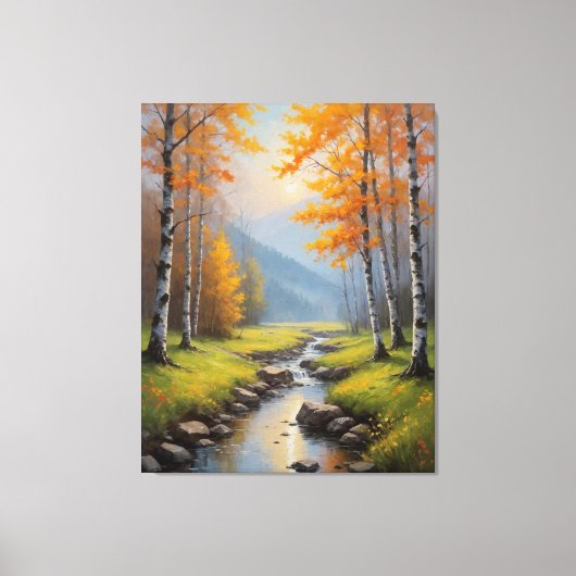 森を走抜ける川の水 キャンバスプリント (正面)