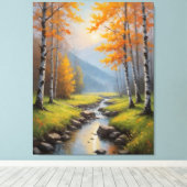 森を走抜ける川の水 キャンバスプリント (インサイチュ (ウッドフロア))