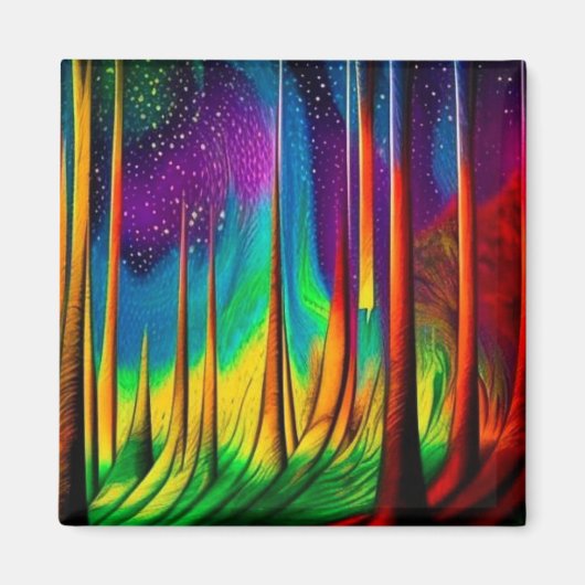 森を越えたオーロラ マグネット (正面)