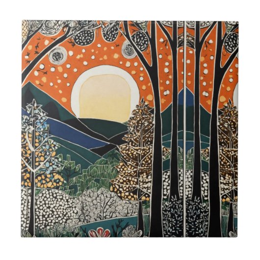 森アールヌーボータイル» タイル (正面)