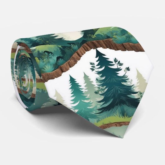 森インスパイア人:自然をテーマにしたエレガンス ネクタイ (ロール)