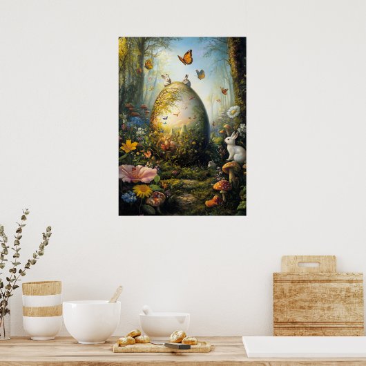 森イースターの卵ファンタジーポスター ポスター (キッチン)