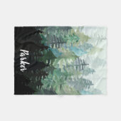 森ウッドランド松の素朴な毛布 フリースブランケット (正面(横))