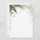 森エレガントの緑と金ゴールド結婚ズ 招待状 (裏面)