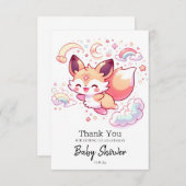 森エレガントキツネベビーシャワー サンキューカード (正面/裏面)
