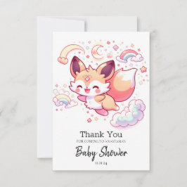 森エレガントキツネベビーシャワー サンキューカード