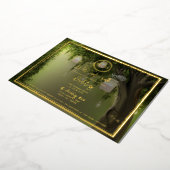 森エレガントフローラジャースラ結婚イツの金ゴールド 箔招待状 (回転した状態)