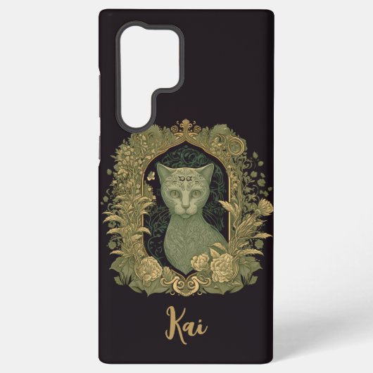 森エレガント猫名前をカスタムする SAMSUNG GALAXYケース (裏面)