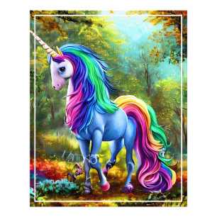森カラフルの一角馬–46567 フォトプリント           