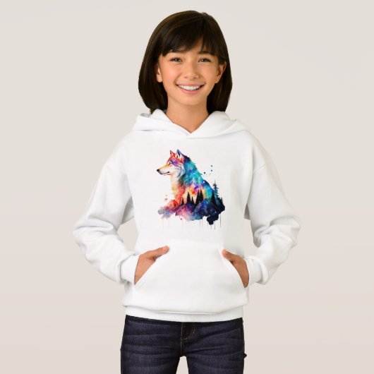 森カラフルの中の狼の頭 (正面フル)