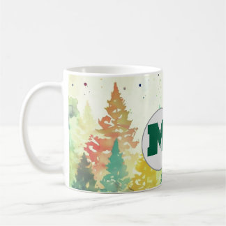 森カラフルの水彩のクリスマスツリー コーヒーマグカップ