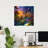 森カラフルの花 ポスター (ホームオフィス)