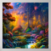 森カラフルの花 ポスター (正面)