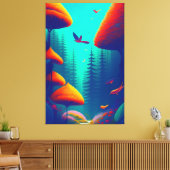 森カラフルの飛んでいる向こう側の鳥 キャンバスプリント (インサイチュ (リビング))