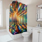 森カラフル林 シャワーカーテン (インサイチュ)