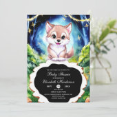 森カラフル狼の赤ちゃんシャワー 招待状 (スタンド正面)