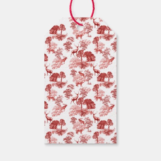 森クラシックの中のフランスの赤いトイルシカ ギフトタグ (裏面)