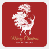 森クラシックの中のフランスの赤いトイルシカ スクエアシール (正面)