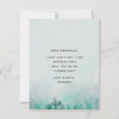 森グラデーションの水彩私の花娘 招待状 (裏面)