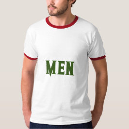 森グリーンのカスタムテキスト メンズ ベーシックリンガーTシャツ Tシャツ