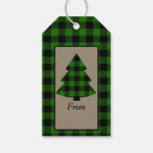 森グリーンバッファロープレイドクリスマスツリー ギフトタグ (裏面)
