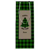 森グリーンバッファロープレイドクリスマスツリー ワインギフトバッグ (裏面)