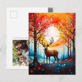 森コンテンポラリー野生の鹿 シーズンポストカード (正面/裏面)