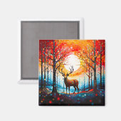 森コンテンポラリー野生の鹿 マグネット (正面/裏面)