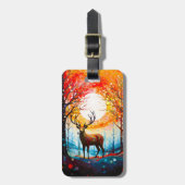 森コンテンポラリー野生の鹿 ラゲッジタグ (正面縦)