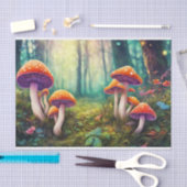 森サイケデリックの赤いキノコ 薄葉紙 (クラフト)