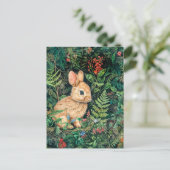 森シダの間のウサギ ポストカード (スタンド正面)