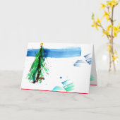 森シンプルのクリスマスツリー カード (黄色い花)