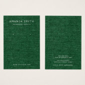 森ダークグリーンリネンのイヤリングディスプレイカード (正面&裏面)