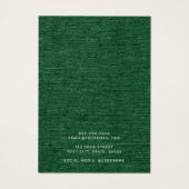 森ダークグリーンリネンのイヤリングディスプレイカード (裏面)