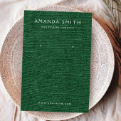 森ダークグリーンリネンのイヤリングディスプレイカード